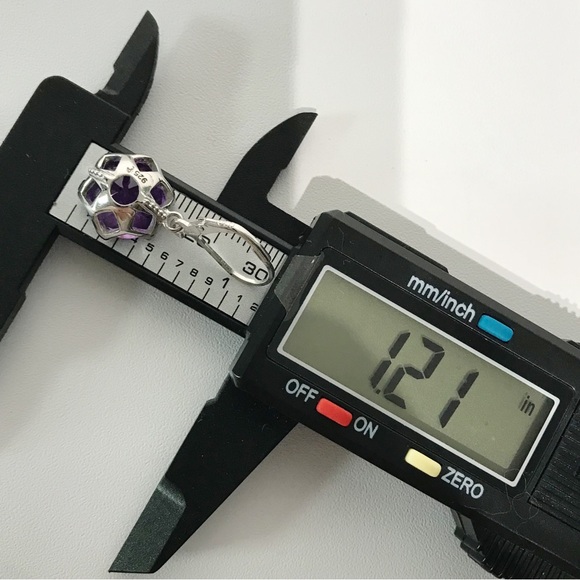 Artist Signed A 12mm Amethyst Round Cut 925 Sterling Silver Drop Earrings - Picture 5 of 17